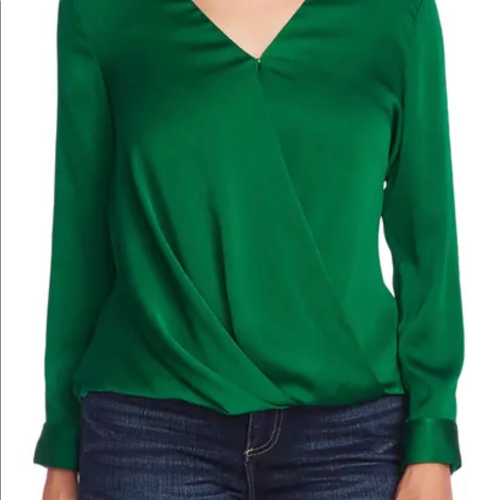 Vince Camuto faux wrap satin blouse